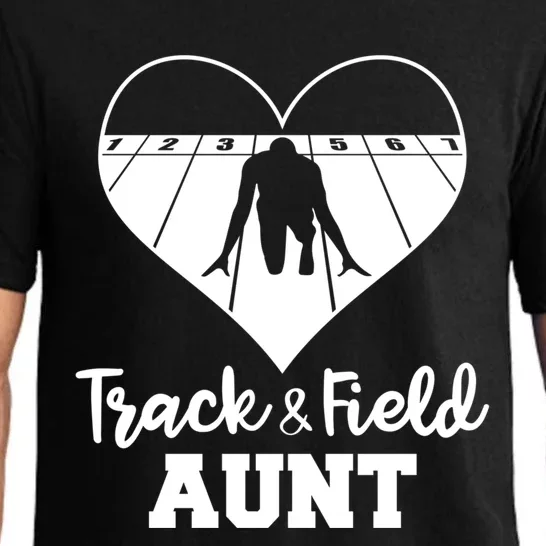 Track And Field Aunt Heart Funny Athletic Gift Pajama Set