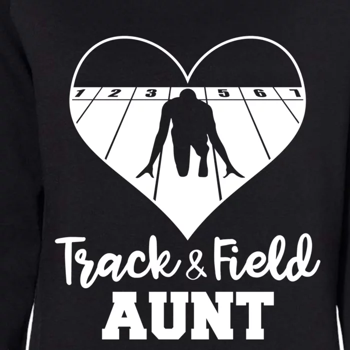 Track And Field Aunt Heart Funny Athletic Gift Womens California Wash Sweatshirt