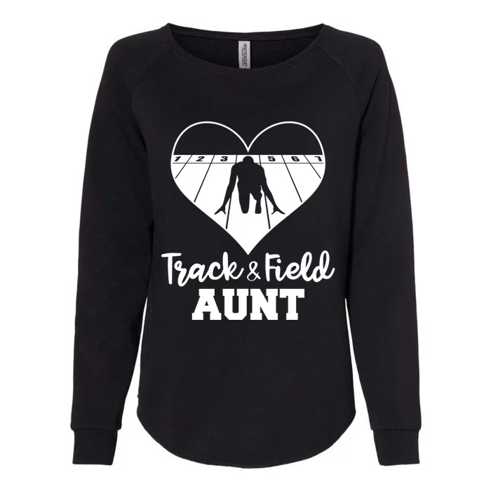 Track And Field Aunt Heart Funny Athletic Gift Womens California Wash Sweatshirt