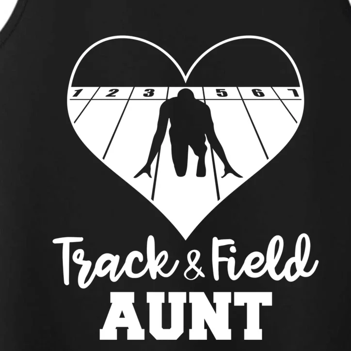 Track And Field Aunt Heart Funny Athletic Gift Performance Tank