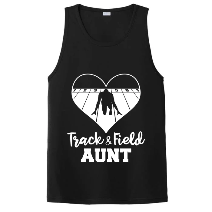 Track And Field Aunt Heart Funny Athletic Gift Performance Tank