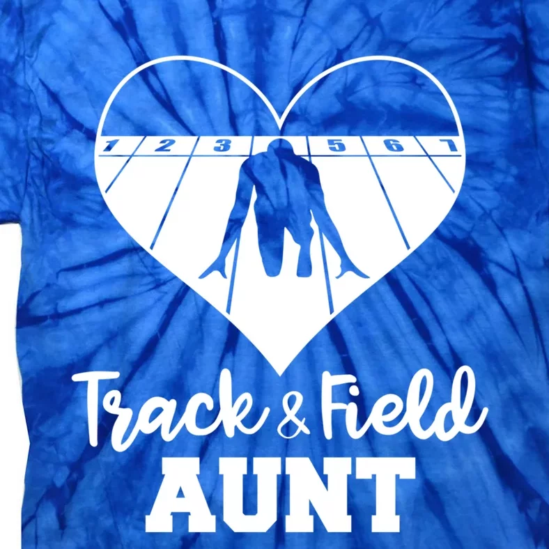 Track And Field Aunt Heart Funny Athletic Gift Tie-Dye T-Shirt