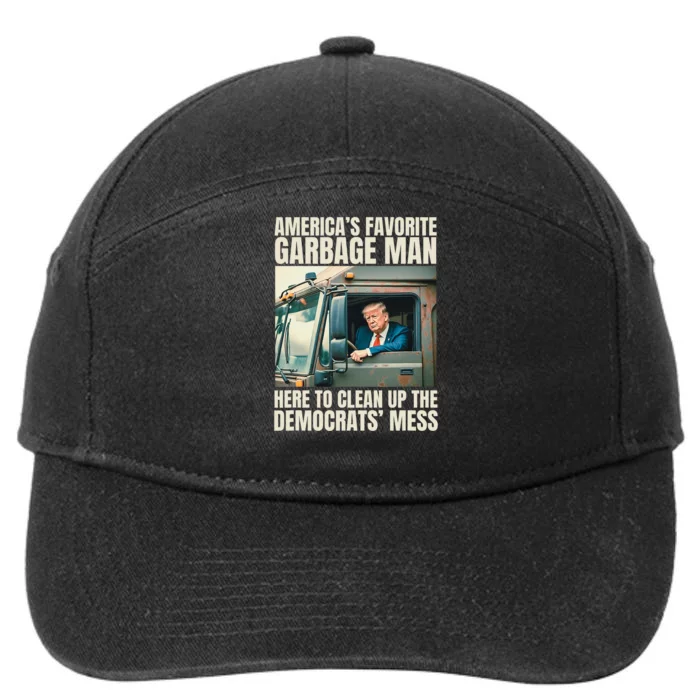 Trump AmericaS Favorite Garbage Man Trump In Trash Truck 7-Panel Snapback Hat