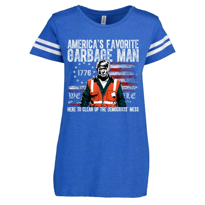 Trump AmericaS Favorite Garbage Man Trump In Trash Truck Enza Ladies Jersey Football T-Shirt