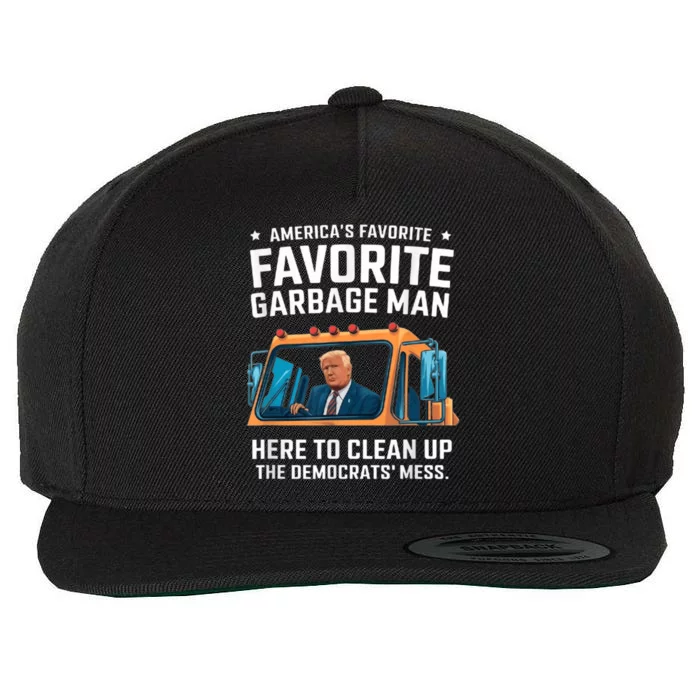 Trump AmericaS Favorite Garbage Man Trump In Trash Truck Wool Snapback Cap