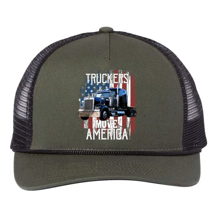 Trucker American Flag Truck Driver Gift Retro Rope Trucker Hat Cap