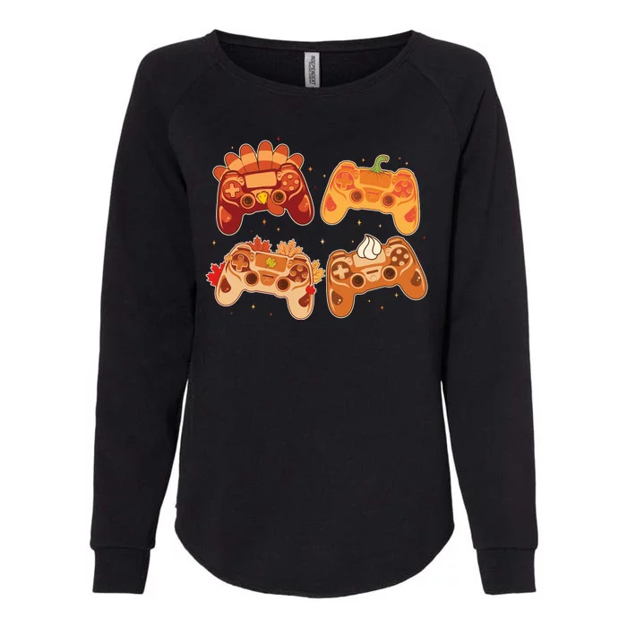 Thanksgiving Autumn Fall Video Game Controllers Womens California Wash Sweatshirt