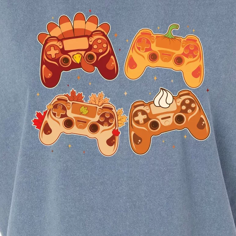 Thanksgiving Autumn Fall Video Game Controllers Garment-Dyed Women's Muscle Tee