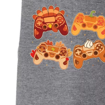 Thanksgiving Autumn Fall Video Game Controllers Doggie 3-End Fleece Hoodie