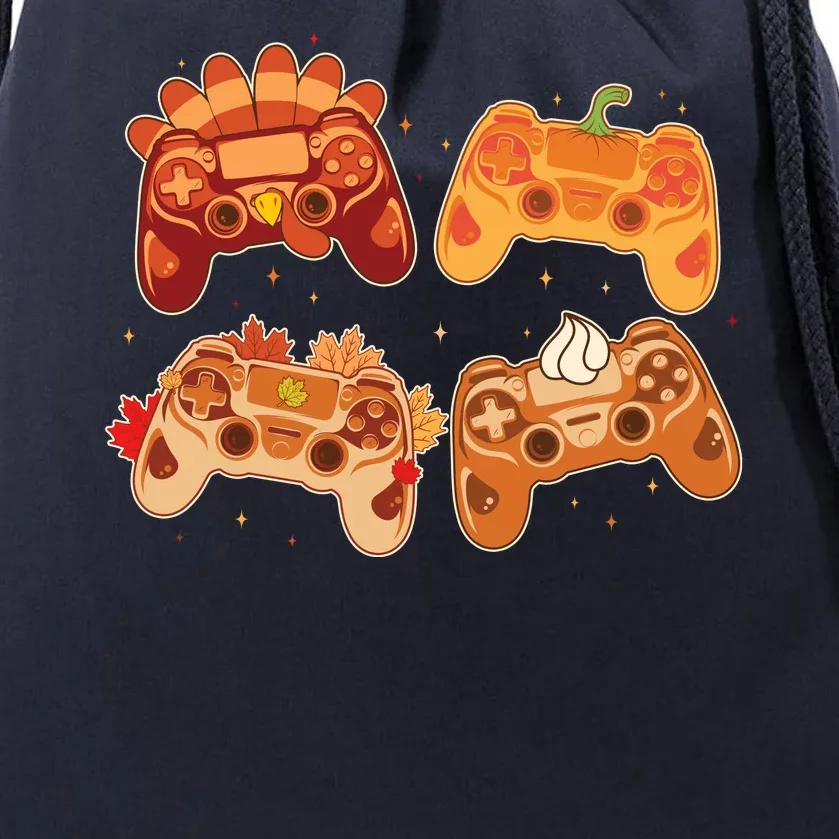 Thanksgiving Autumn Fall Video Game Controllers Drawstring Bag