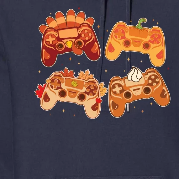 Thanksgiving Autumn Fall Video Game Controllers Premium Hoodie