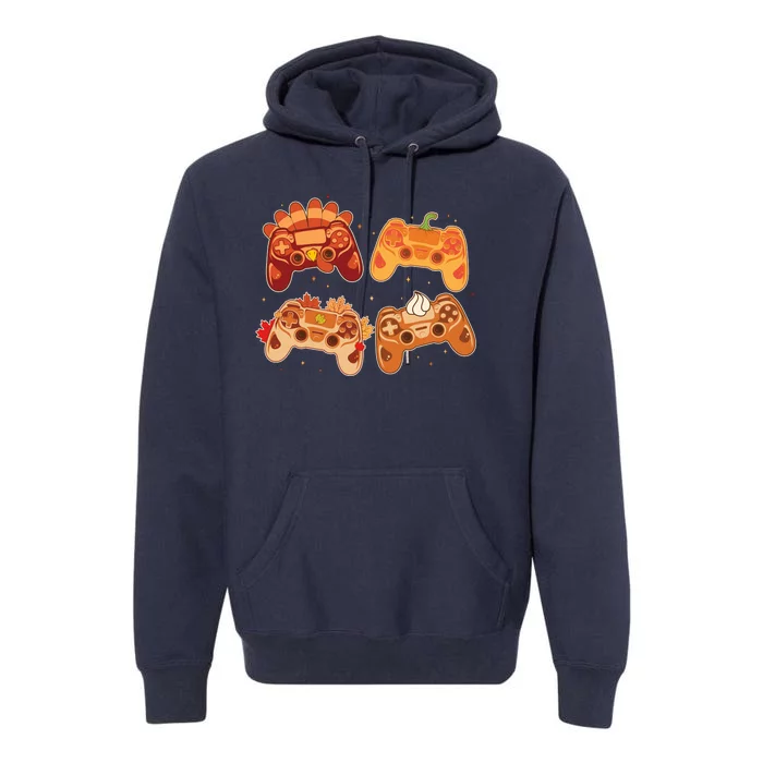 Thanksgiving Autumn Fall Video Game Controllers Premium Hoodie