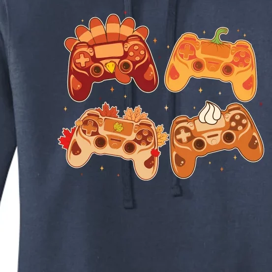 Thanksgiving Autumn Fall Video Game Controllers Women's Pullover Hoodie