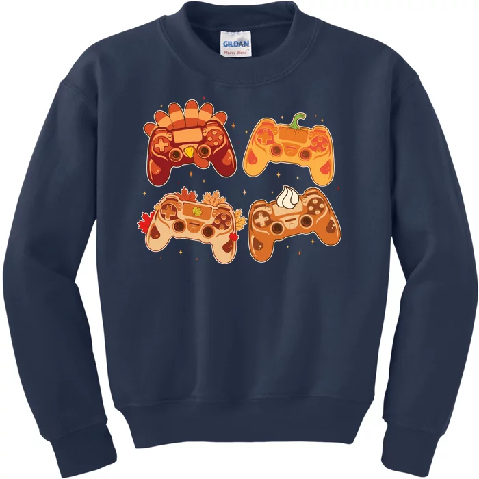 Thanksgiving Autumn Fall Video Game Controllers Kids Sweatshirt