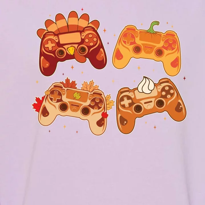 Thanksgiving Autumn Fall Video Game Controllers Garment-Dyed Sweatshirt