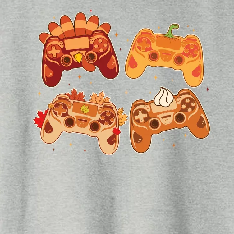 Thanksgiving Autumn Fall Video Game Controllers Women's Crop Top Tee