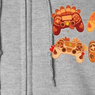 Thanksgiving Autumn Fall Video Game Controllers Full Zip Hoodie