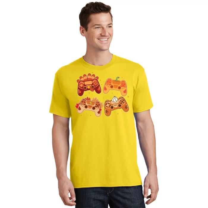 Thanksgiving Autumn Fall Video Game Controllers T-Shirt