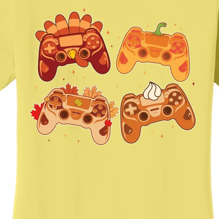 Thanksgiving Autumn Fall Video Game Controllers Women's T-Shirt