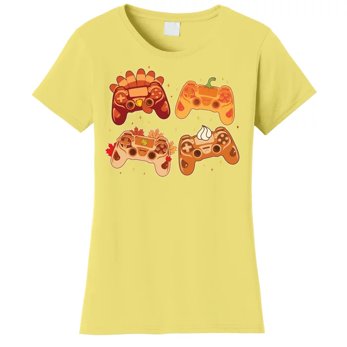 Thanksgiving Autumn Fall Video Game Controllers Women's T-Shirt