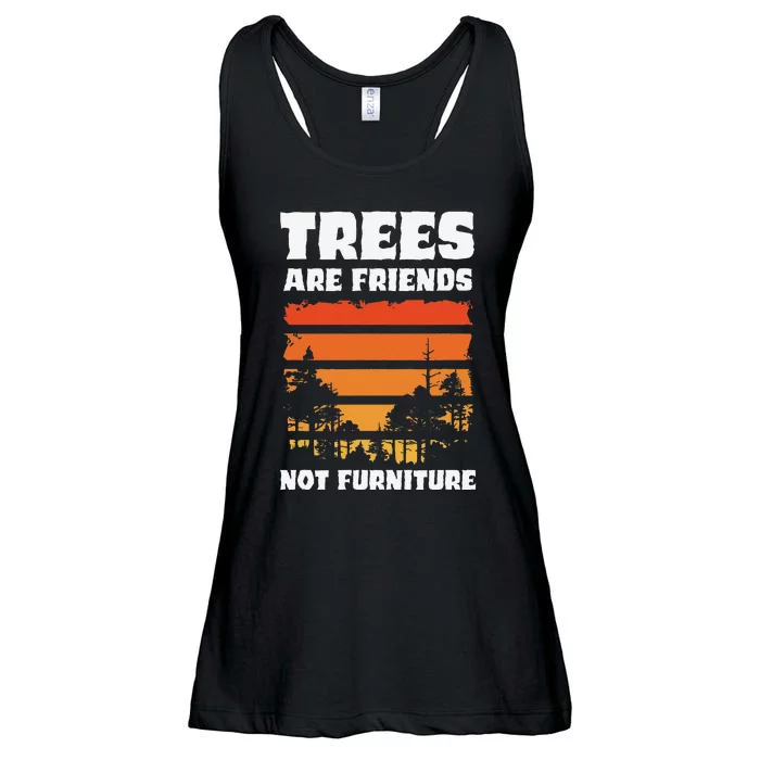 Trees Are Friends Not Furniture Environmentalist Ladies Essential Flowy Tank