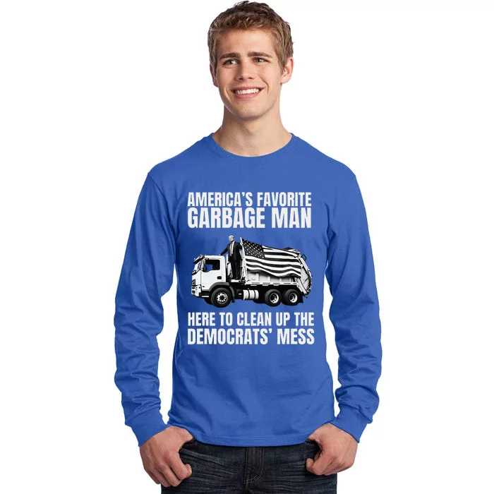 Trump AmericaS Favorite Garbage Man Trash Truck Photo Maga Tall Long Sleeve T-Shirt