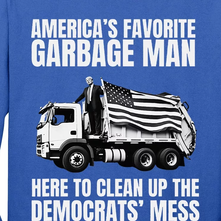 Trump AmericaS Favorite Garbage Man Trash Truck Photo Maga Tall Long Sleeve T-Shirt