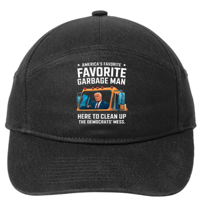 Trump AmericaS Favorite Garbage Man Trump In Trash Truck 7-Panel Snapback Hat