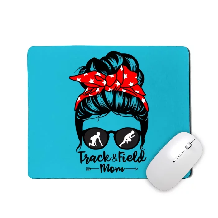 Track And Field Athlete Messy Bun Hair Funny Runner Athlete Gift Mousepad