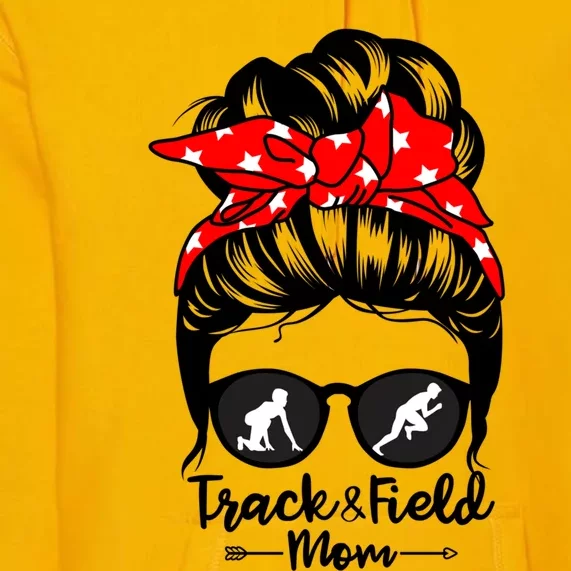 Track And Field Athlete Messy Bun Hair Funny Runner Athlete Gift Premium Hoodie