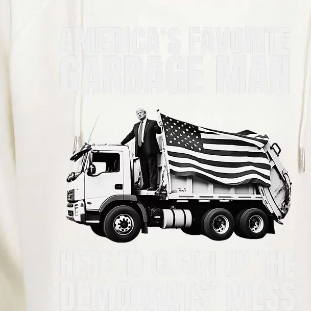 Trump AmericaS Favorite Garbage Man Trash Truck Photo Maga Womens Funnel Neck Pullover Hood