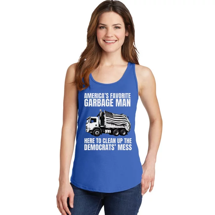 Trump AmericaS Favorite Garbage Man Trash Truck Photo Maga Ladies Essential Tank