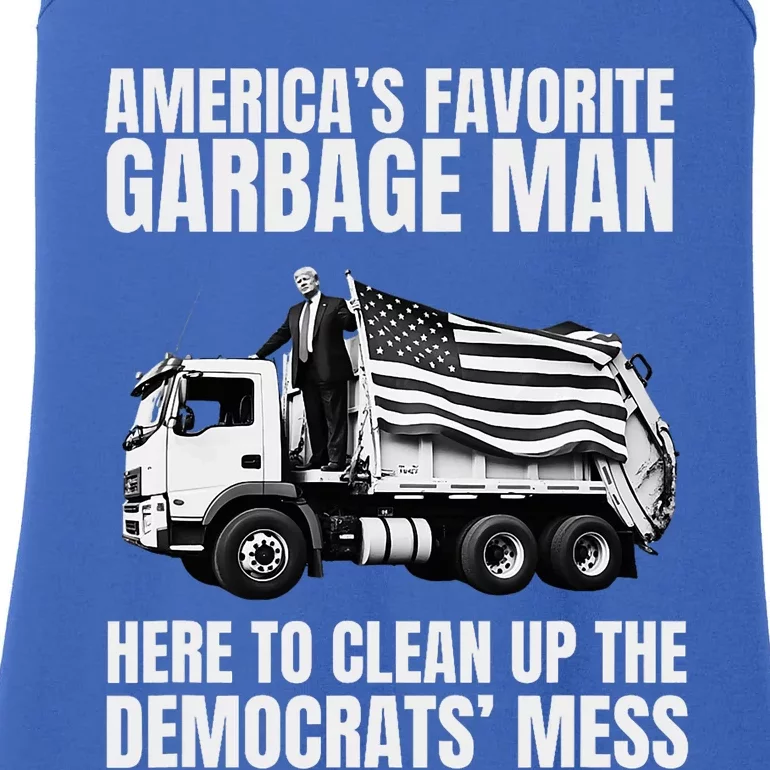 Trump AmericaS Favorite Garbage Man Trash Truck Photo Maga Ladies Essential Tank