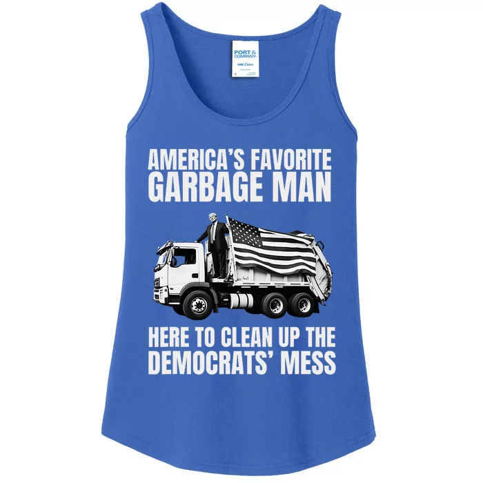 Trump AmericaS Favorite Garbage Man Trash Truck Photo Maga Ladies Essential Tank