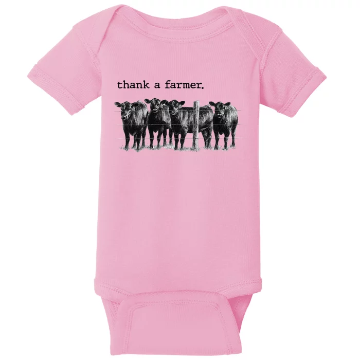 Thank A Farmer Cow Lover Heifer Lover Agriculture Outfit Great Gift Baby Bodysuit