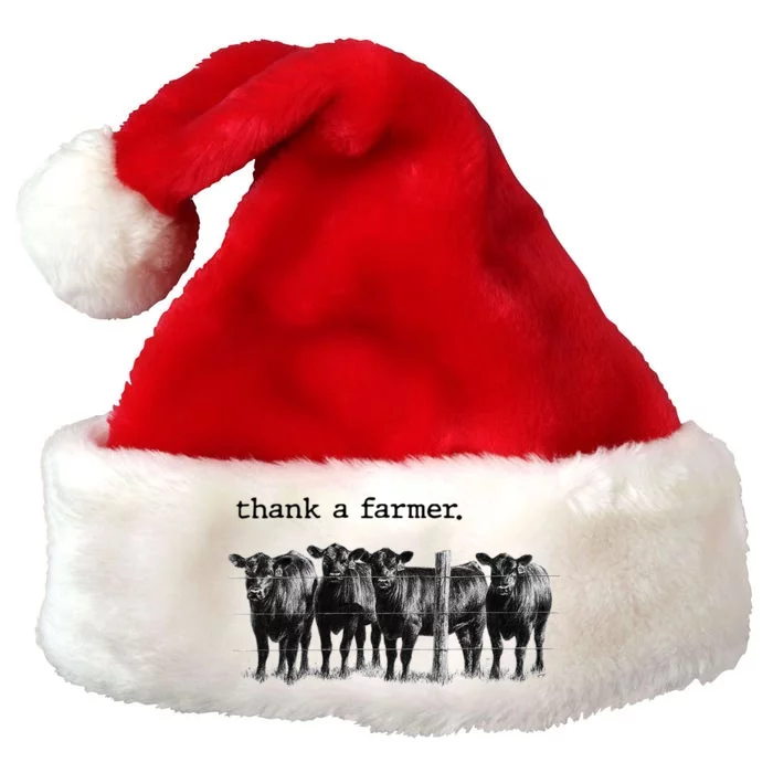 Thank A Farmer Cow Lover Heifer Lover Agriculture Outfit Great Gift Premium Christmas Santa Hat