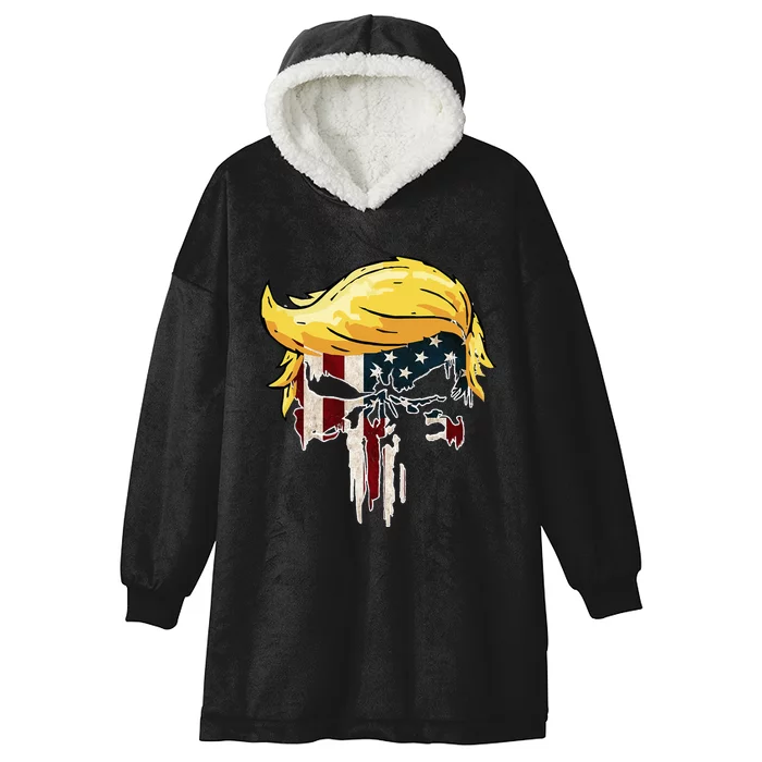 Trump American Flag 2024 Second Term Reelection Hooded Wearable Blanket