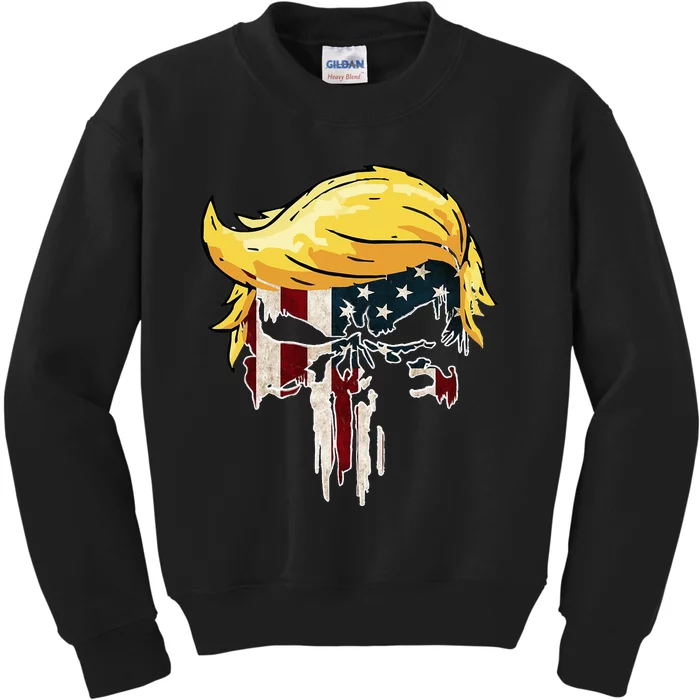 Trump American Flag 2024 Second Term Reelection Kids Sweatshirt