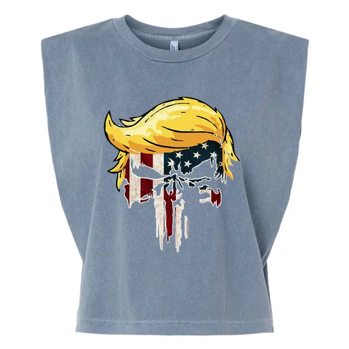 Trump American Flag 2024 Second Term Reelection Garment-Dyed Women's Muscle Tee