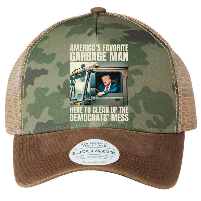 Trump AmericaS Favorite Garbage Man Trump In Trash Truck Legacy Tie Dye Trucker Hat