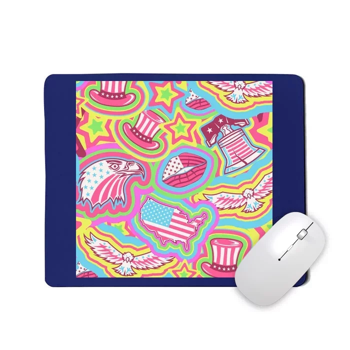 Trippy American Flag Pattern Mousepad