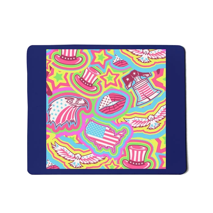 Trippy American Flag Pattern Mousepad