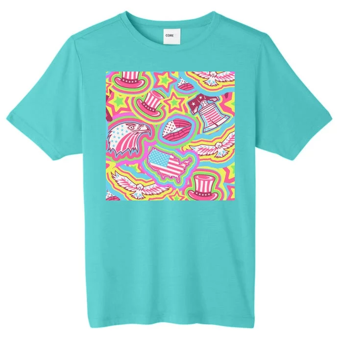 Trippy American Flag Pattern ChromaSoft Performance T-Shirt