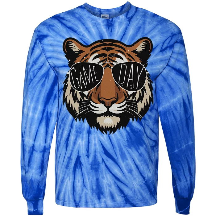 Touchdown American Football Game Day Thanksgiving Tiger Coo Tie-Dye Long Sleeve Shirt