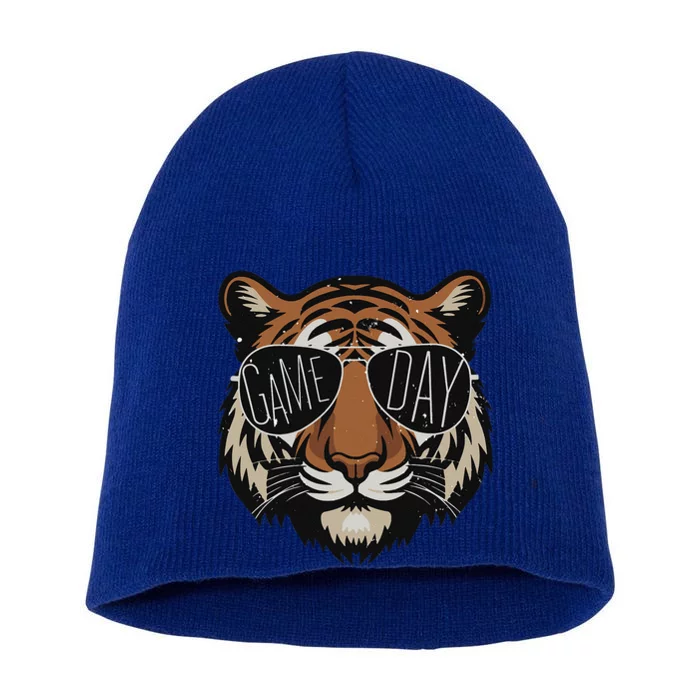 Touchdown American Football Game Day Thanksgiving Tiger Coo Short Acrylic Beanie