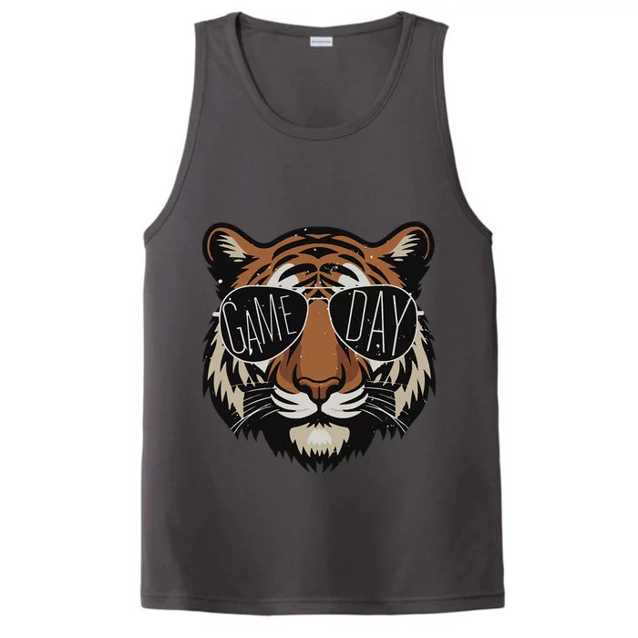 Touchdown American Football Game Day Thanksgiving Tiger Coo Performance Tank