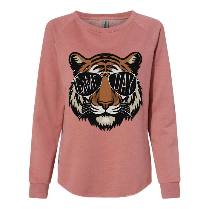 Touchdown American Football Game Day Thanksgiving Tiger Coo Womens California Wash Sweatshirt