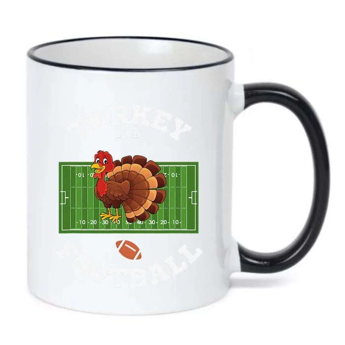 Turkey And Football Happy Thanksgiving Black Color Changing Mug