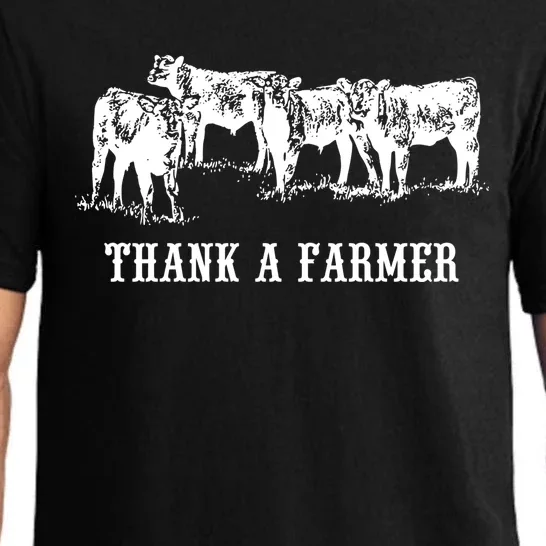 Thank A Farmer Cow Lover Heifer Lover Agriculture Outfit Gift Pajama Set