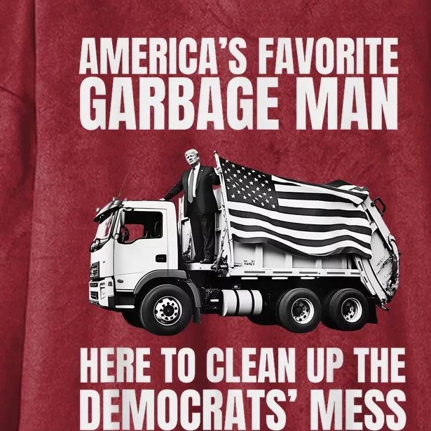 Trump AmericaS Favorite Garbage Man Trash Truck Photo Maga Hooded Wearable Blanket